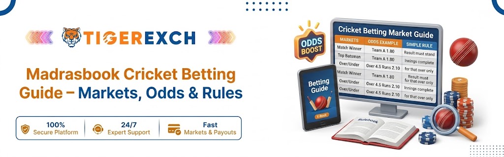 Madrasbook Cricket Betting guide explaining cricket markets, odds and rules